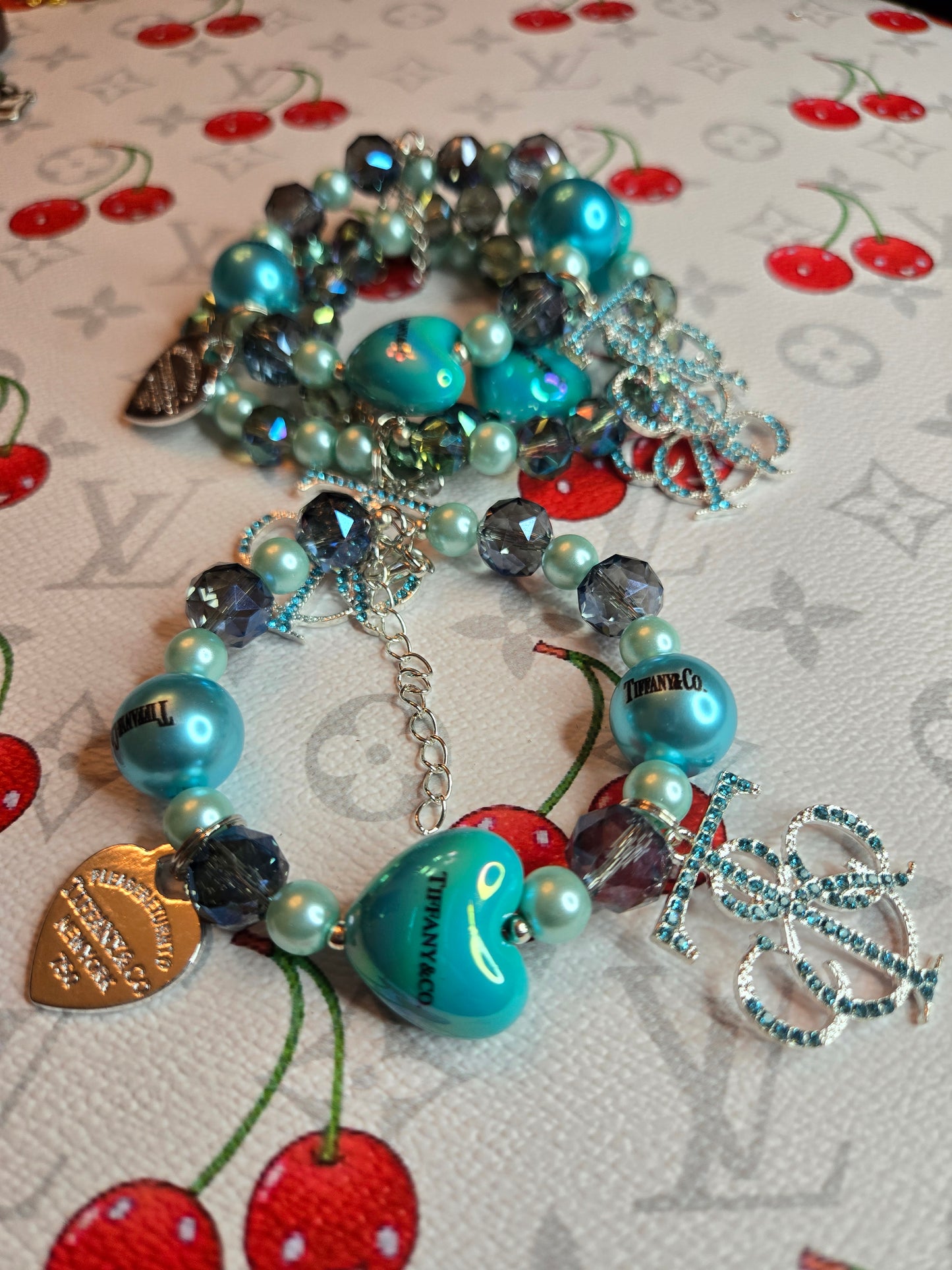 Tiff and Co. Heart Beaded bracelet